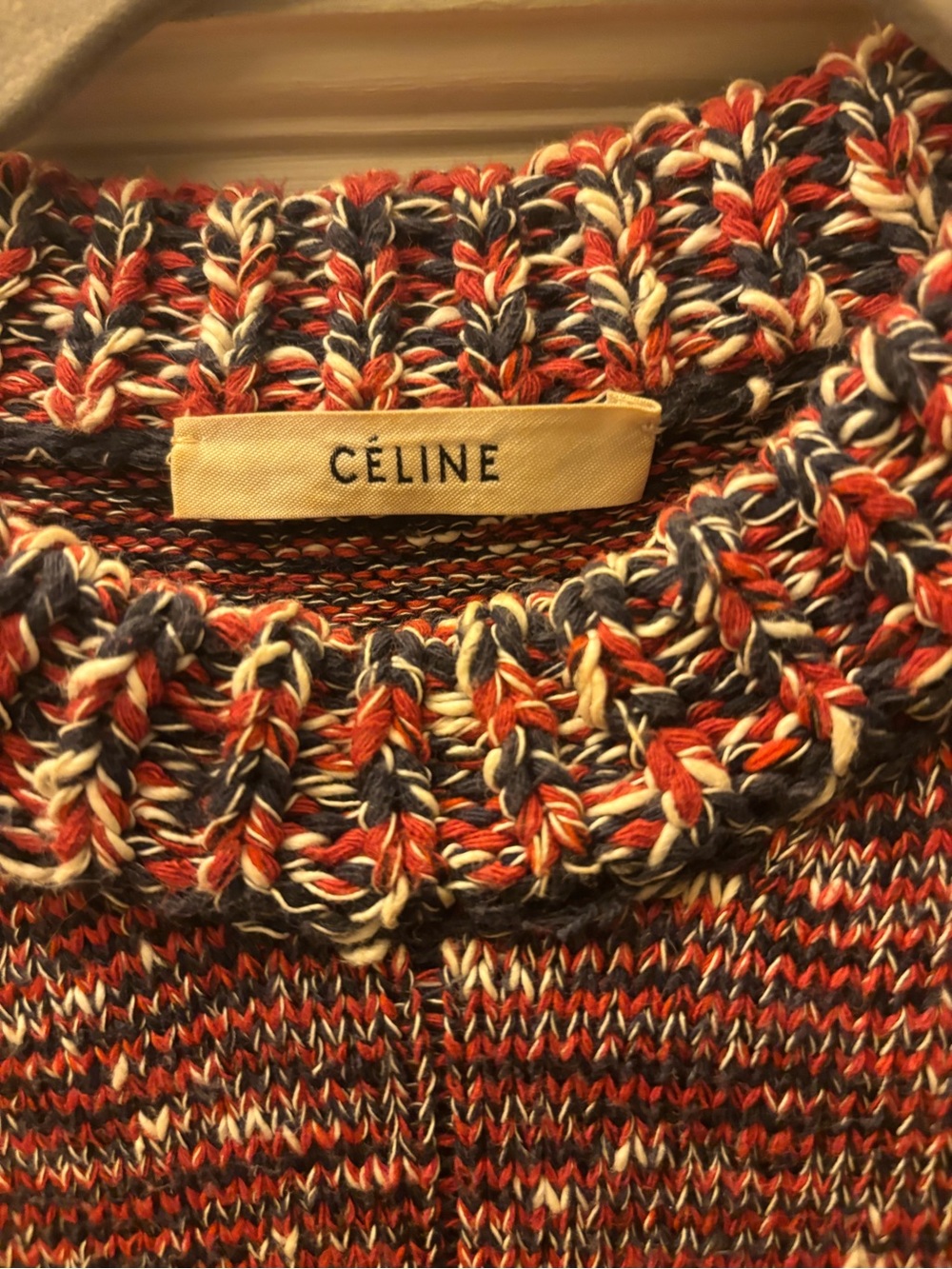 Celine Burgundy Marled Knit Long-Sleeve Dress - Picture 2 of 5